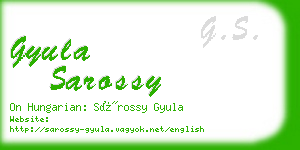 gyula sarossy business card